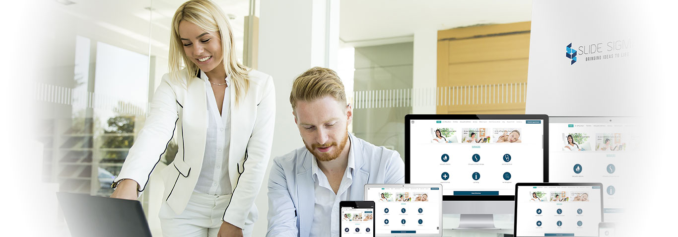 Website development mockup by slidesigma