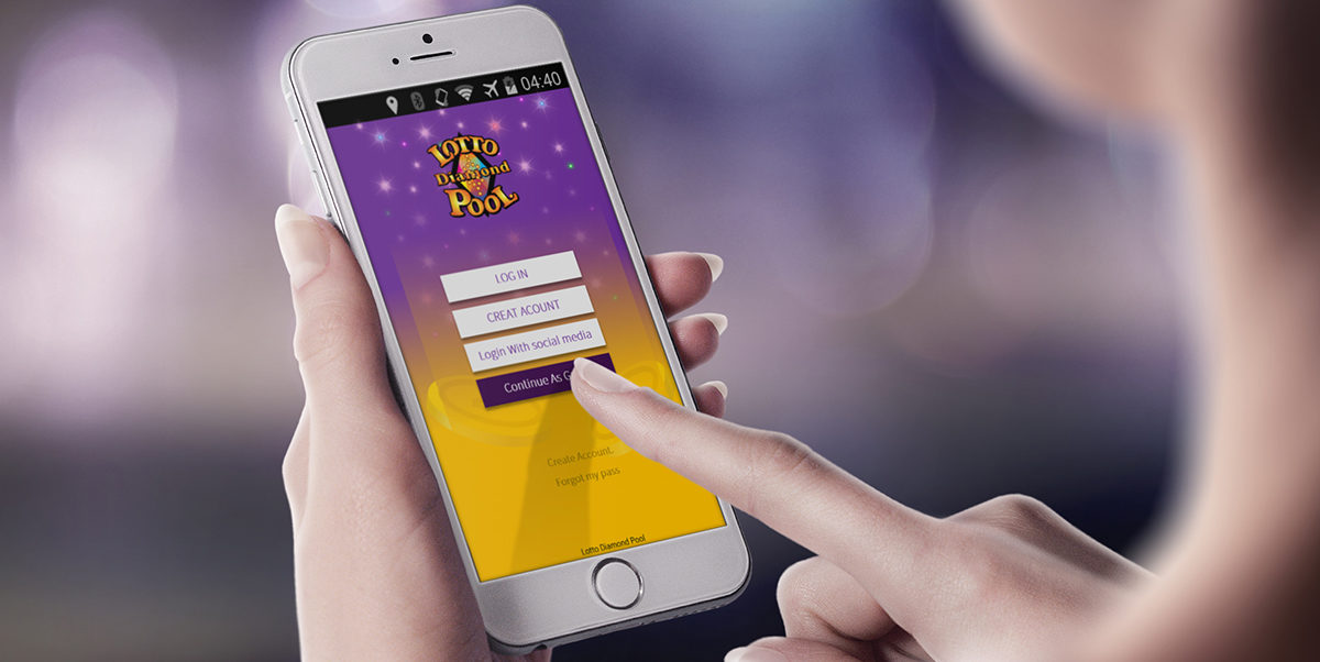 lotto diamond pool mobile app design