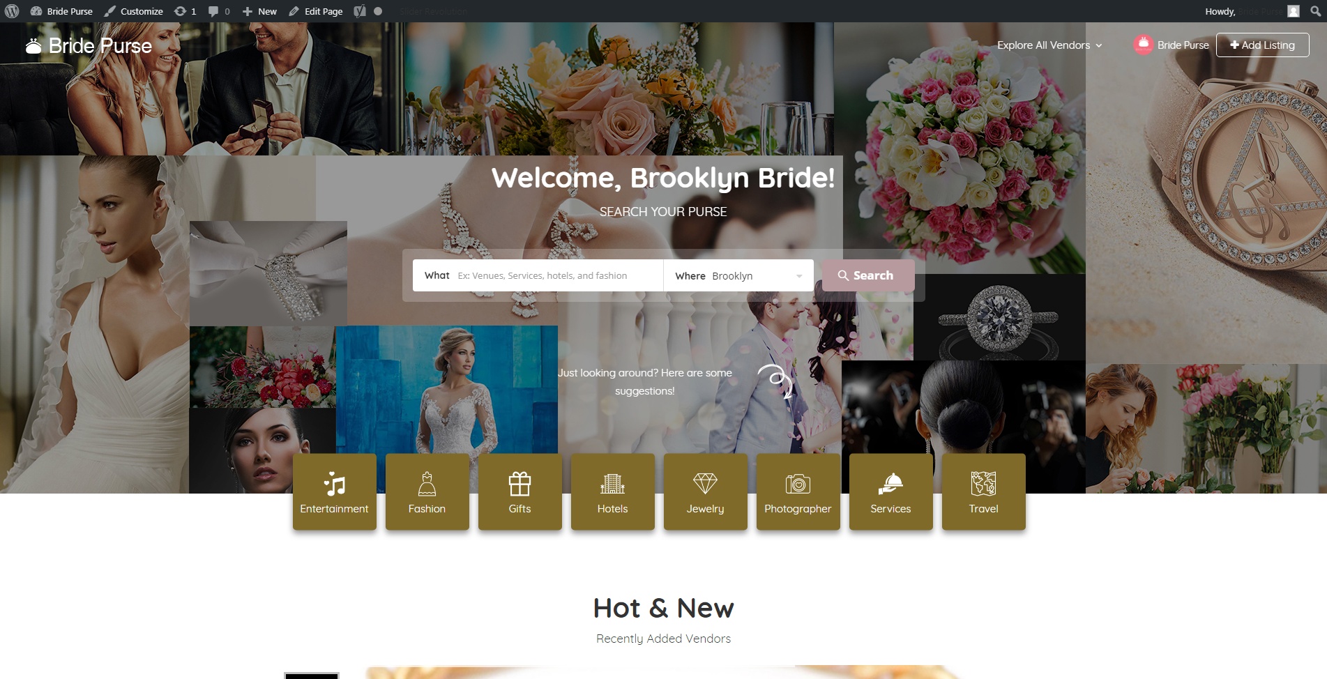 bride purse websire design